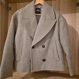 Zara Men's Classic Gray Pea Coat
